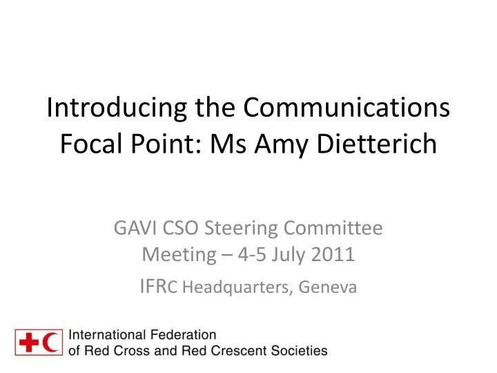 introducing the communications focal point ms amy dietterich