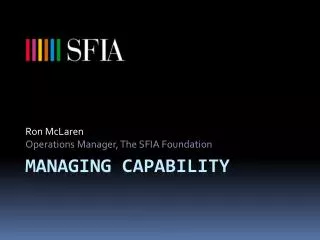 MANAGING CAPABILITY