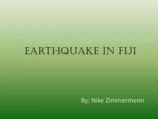 Earthquake in Fiji