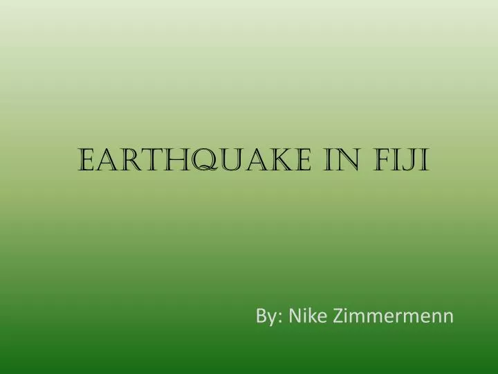 earthquake in fiji