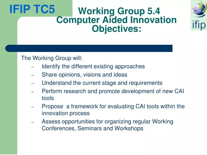 working group 5 4 computer aided innovation objectives