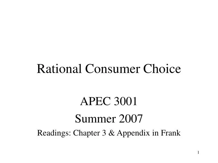 rational consumer choice