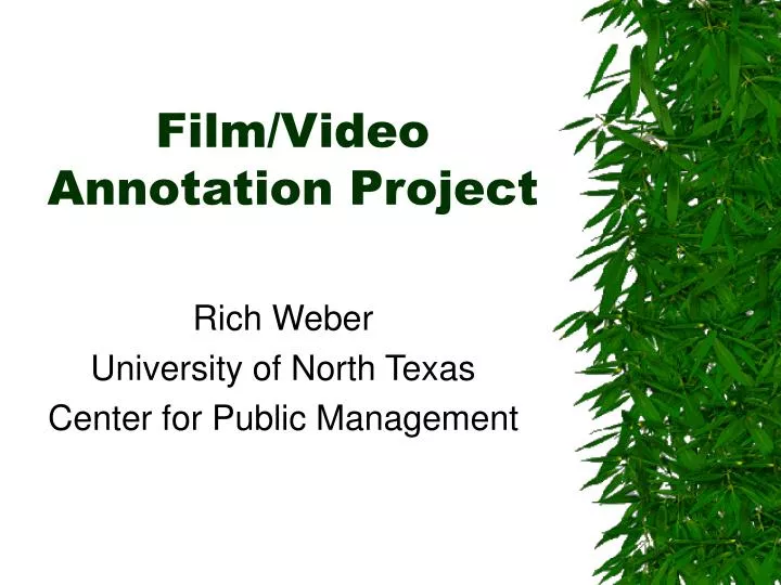 film video annotation project