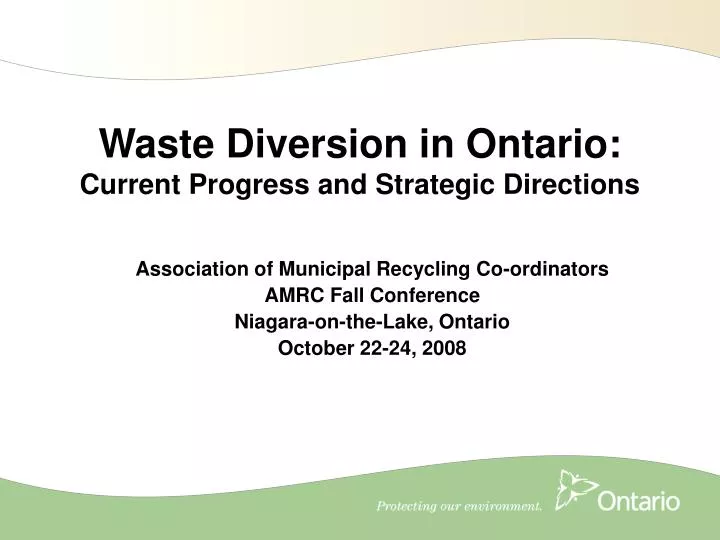 waste diversion in ontario current progress and strategic directions