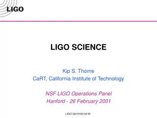LIGO SCIENCE