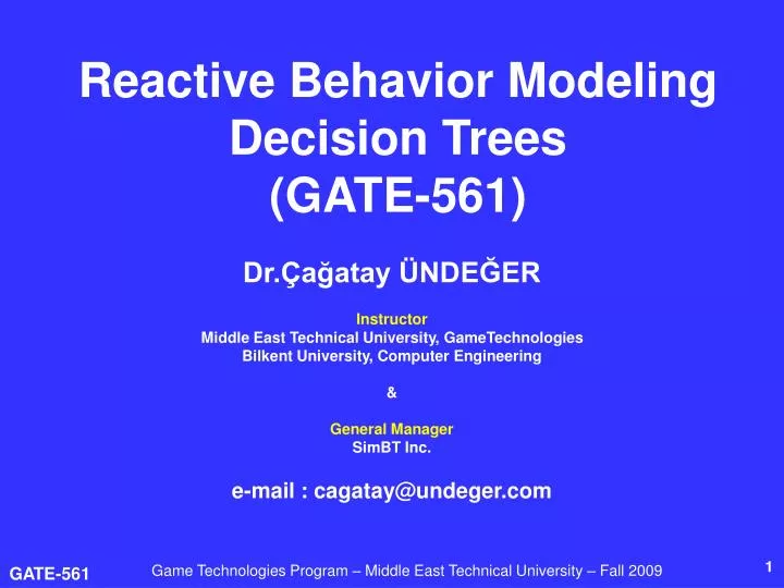 reactive behavior modeling decision trees gate 561
