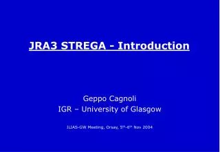 JRA3 STREGA - Introduction