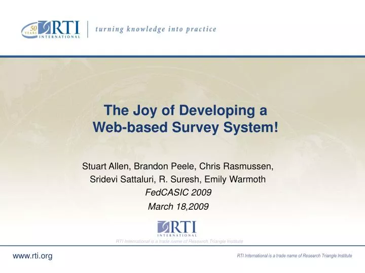 the joy of developing a web based survey system