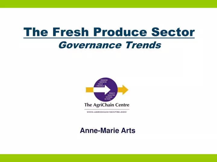 the fresh produce sector governance trends