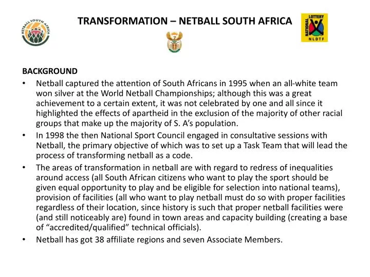 transformation netball south africa