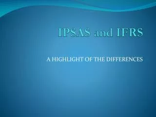 IPSAS and IFRS