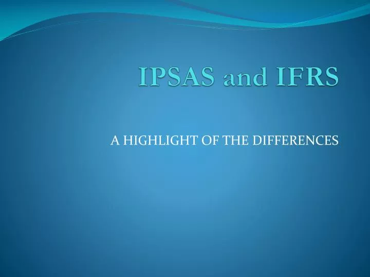 ipsas and ifrs