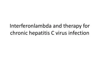 interferonlambda and therapy for chronic hepatitis c virus infection
