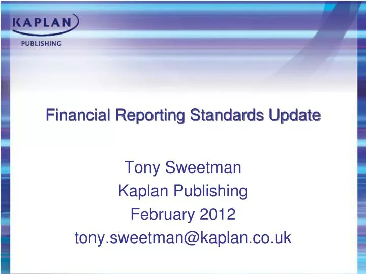 financial reporting standards update