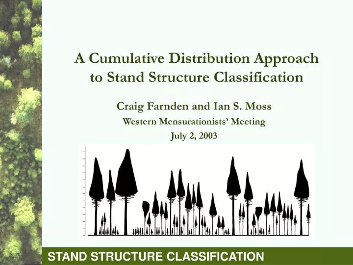 a cumulative distribution approach to stand structure classification