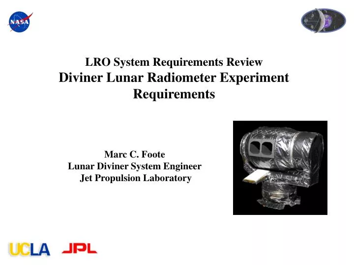 lro system requirements review diviner lunar radiometer experiment requirements