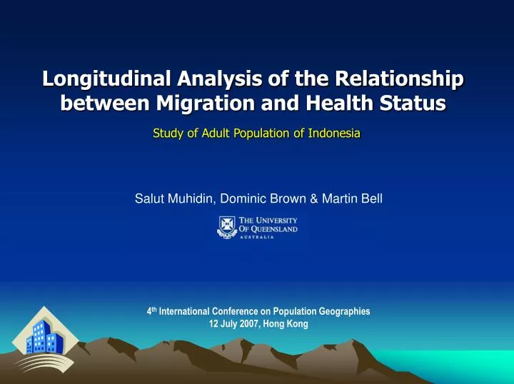 longitudinal analysis of the relationship between migration and health status