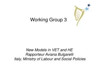 Working Group 3