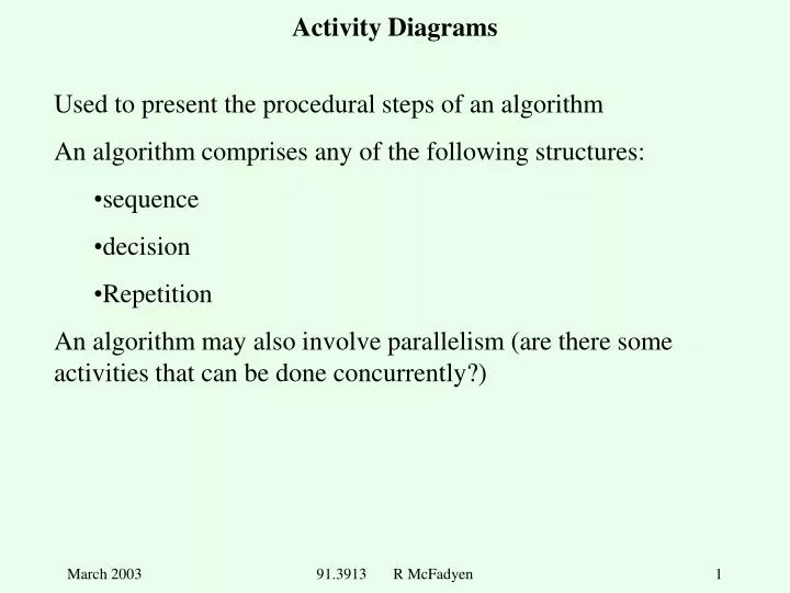 activity diagrams