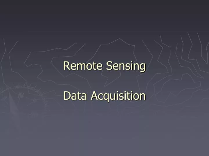 remote sensing data acquisition
