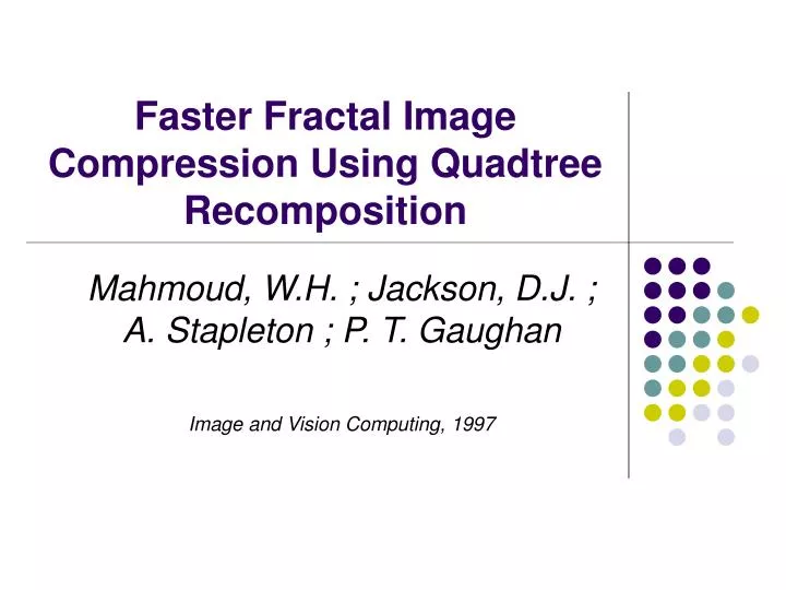 faster fractal image compression using quadtree recomposition