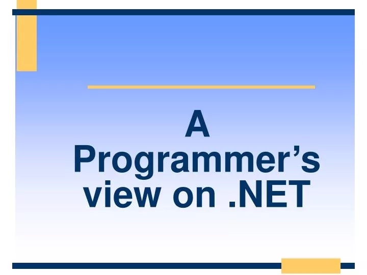 a programmer s view on net