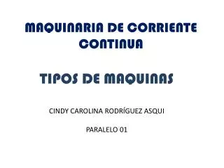maquinaria de corriente continua