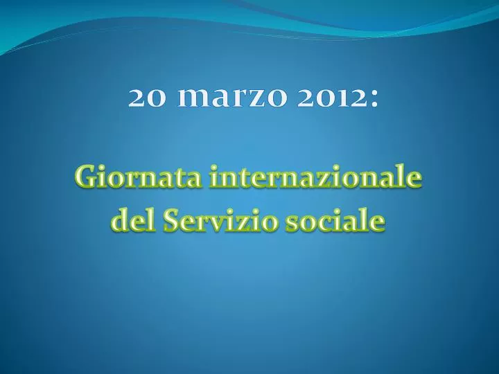 giornata internazionale del servizio sociale