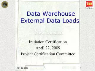 Data Warehouse External Data Loads