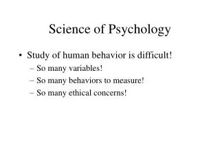 Science of Psychology