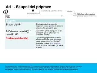 ad 1 skupni del priprave