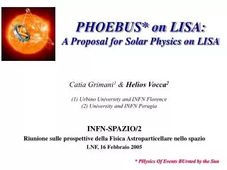 PHOEBUS* on LISA: A Proposal for Solar Physics on LISA