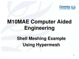 M10MAE Computer Aided Engineering