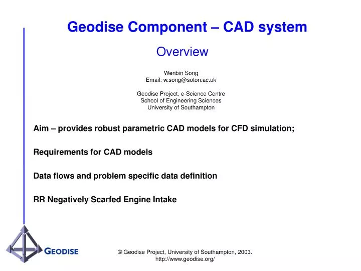 geodise component cad system