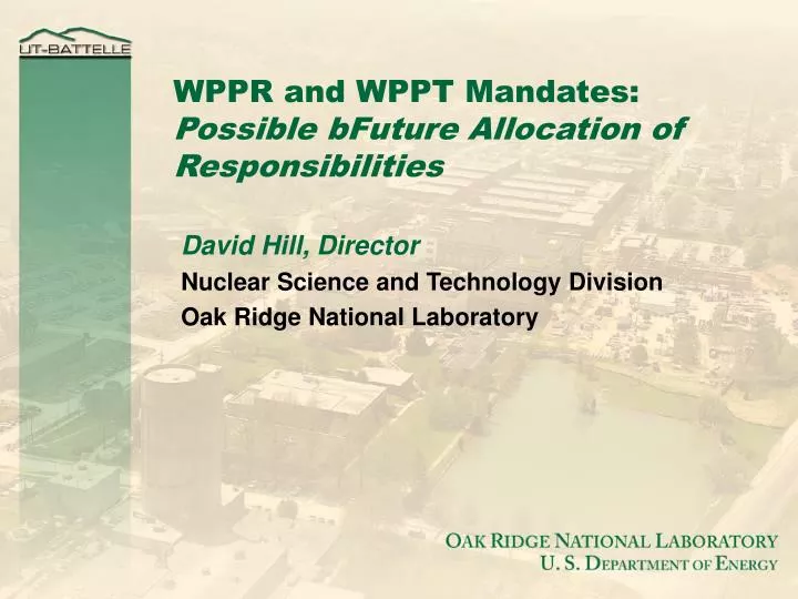 wppr and wppt mandates possible bfuture allocation of responsibilities