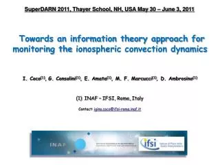 Towards an information theory approach for monitoring the ionospheric convection dynamics