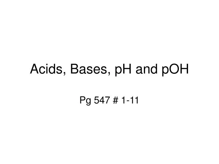 acids bases ph and poh