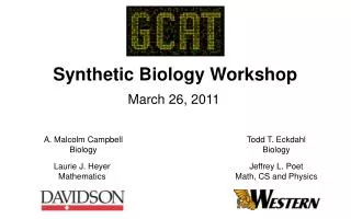Synthetic Biology Workshop