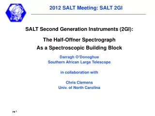 SALT Second Generation Instruments (2GI): The Half-Offner Spectrograph
