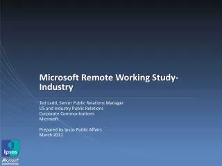 Microsoft Remote Working Study- Industry