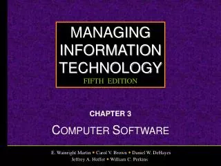 CHAPTER 3 C OMPUTER S OFTWARE