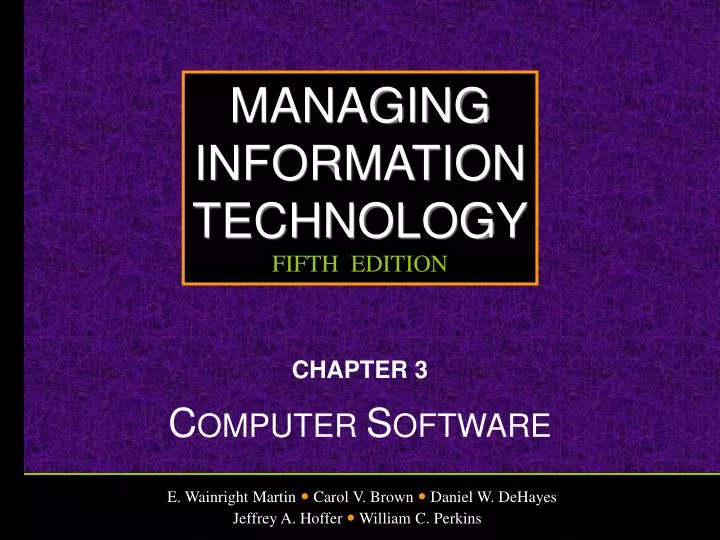 chapter 3 c omputer s oftware