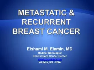METASTATIC &amp; Recurrent BREAST CANCER