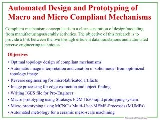 Automated Design and Prototyping of Macro and Micro Compliant Mechanisms