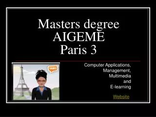 Masters degree AIGEME Paris 3