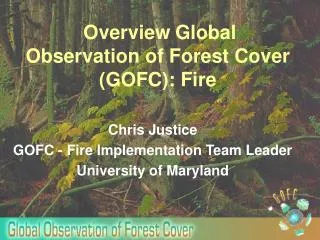 Overview Global Observation of Forest Cover (GOFC): Fire