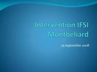 intervention ifsi montb liard