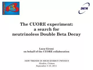 The CUORE experiment: a search for neutrinoless Double Beta Decay