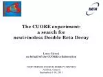 The CUORE experiment: a search for neutrinoless Double Beta Decay - slide 1