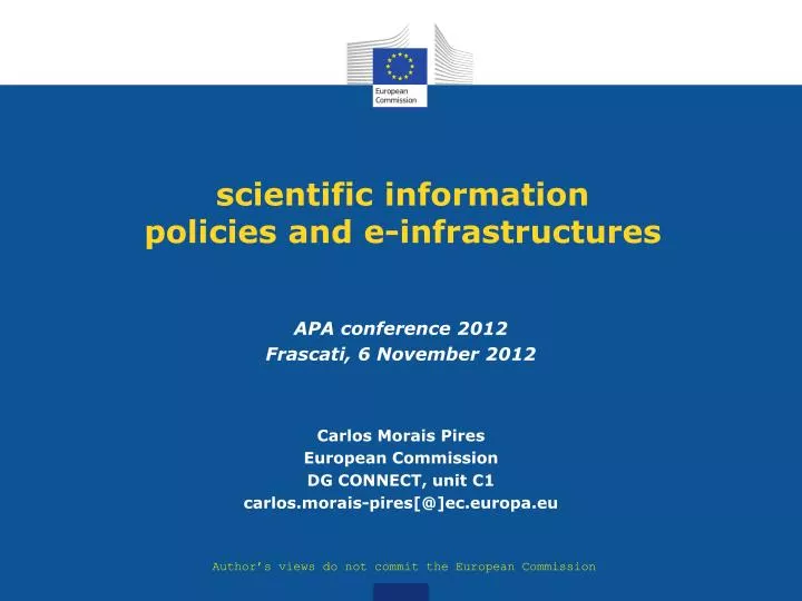 scientific information policies and e infrastructures